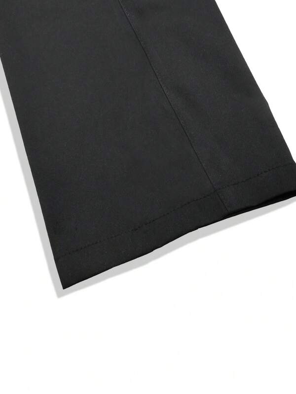 Men Flap Pocket Drawstring Waist Cargo Pants