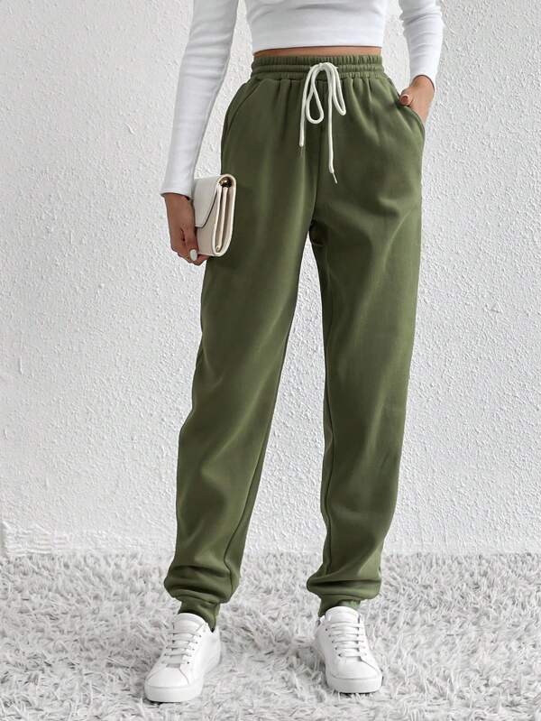 Tall Drawstring Waist Slant Pocket Sweatpants