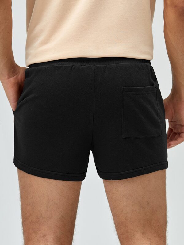 Men Cotton Drawstring Waist Track Shorts