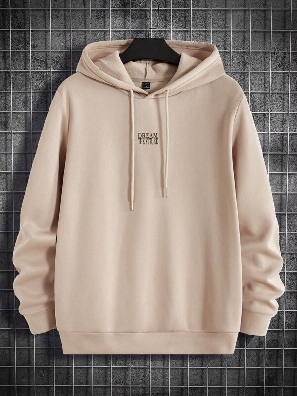 Men Letter Graphic Drawstring Hoodie