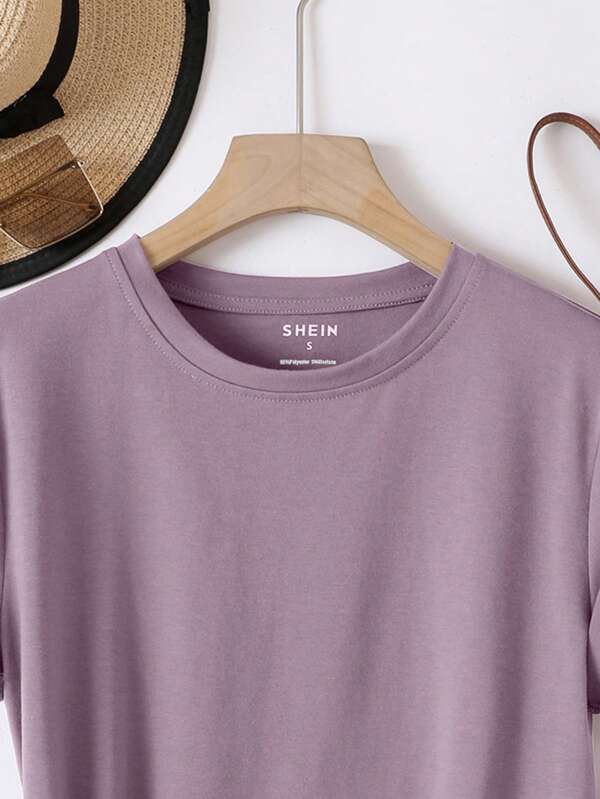 Essnce Solid Round Neck Tee