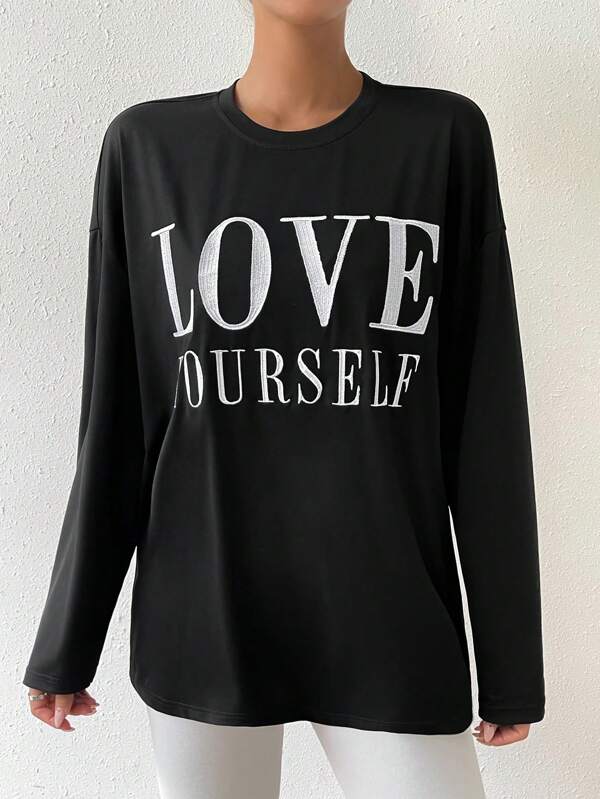 Letter Graphic Drop Shoulder Tee
