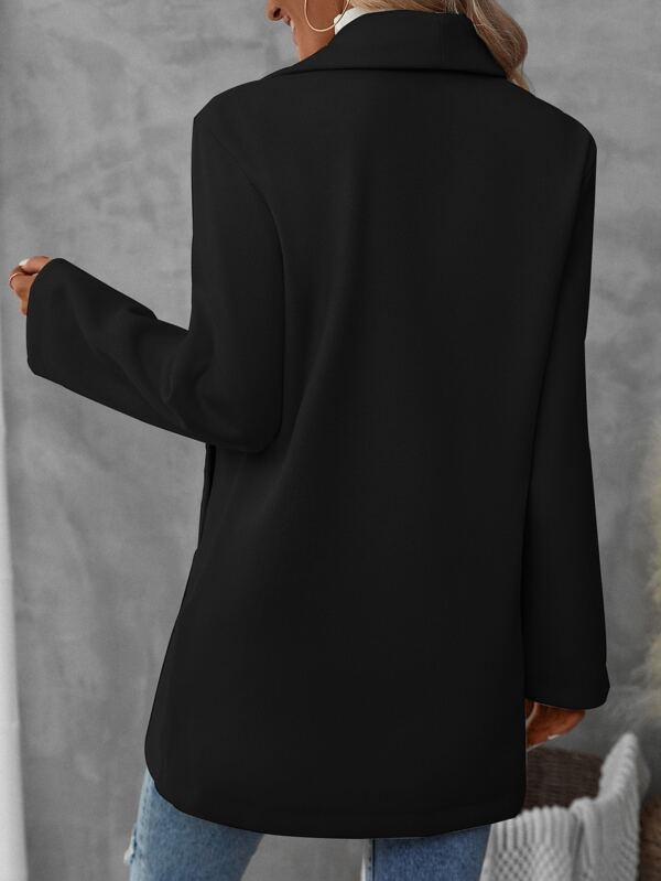 Single Button Slant Pocket Overcoat