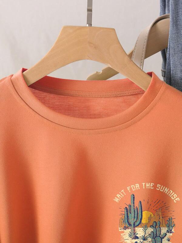 Cactus And Slogan Graphic Tee