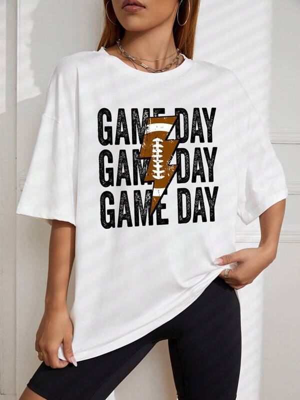 Letter Graphic Drop Shoulder Tee