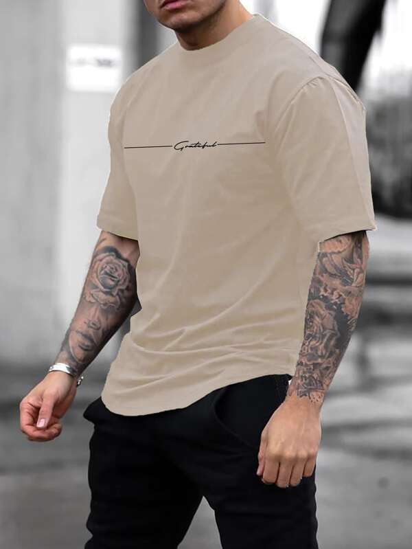 Men Letter Graphic Tee