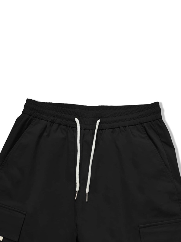 Men Drawstring Waist Cargo Pants
