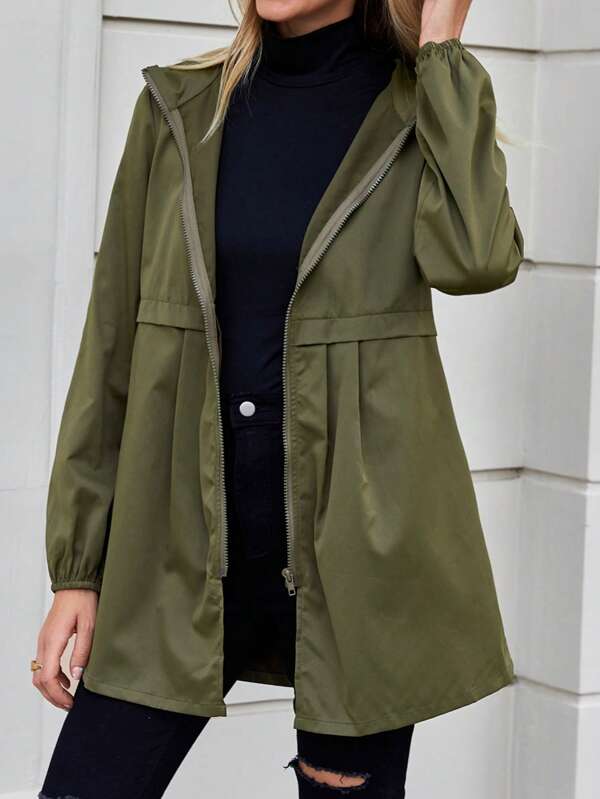 Zip Up Hooded Coat