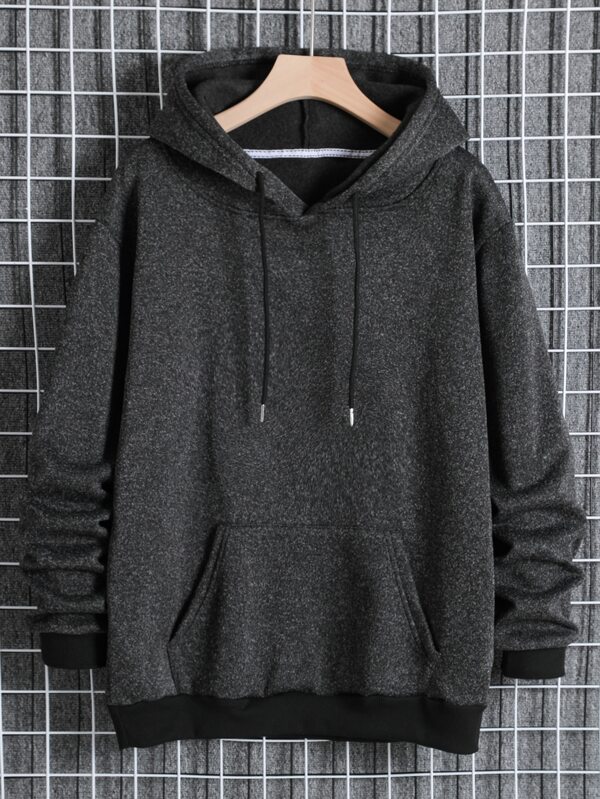 Men Kangaroo Pocket Drawstring Hoodie