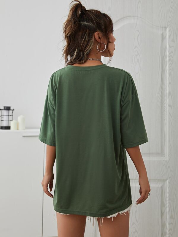 Letter Graphic Drop Shoulder Tee