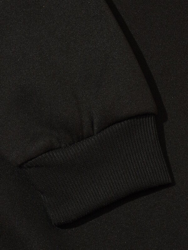 Men Car & Letter Graphic Thermal Pullover