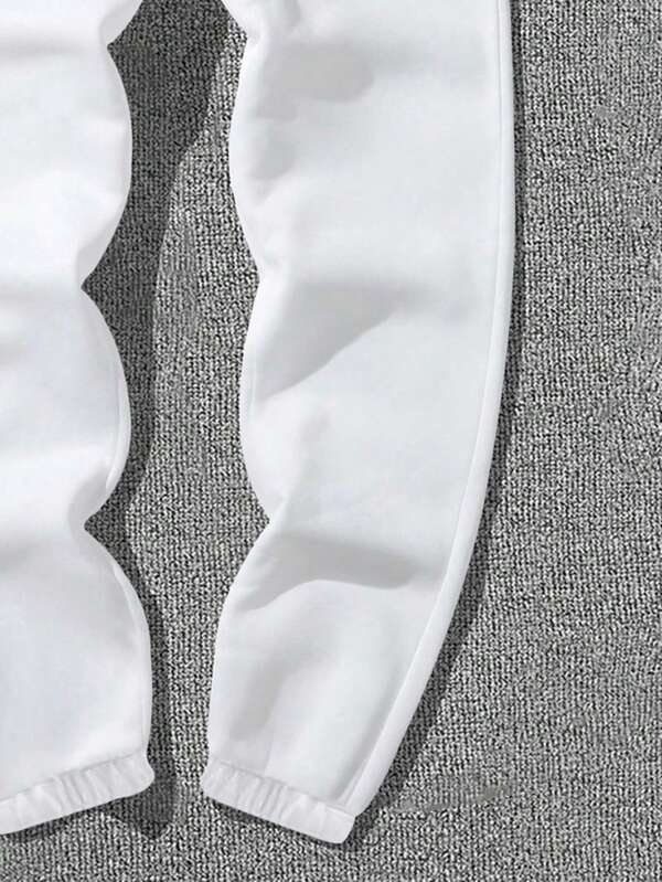 Men Letter Graphic Drawstring Waist Sweatpants