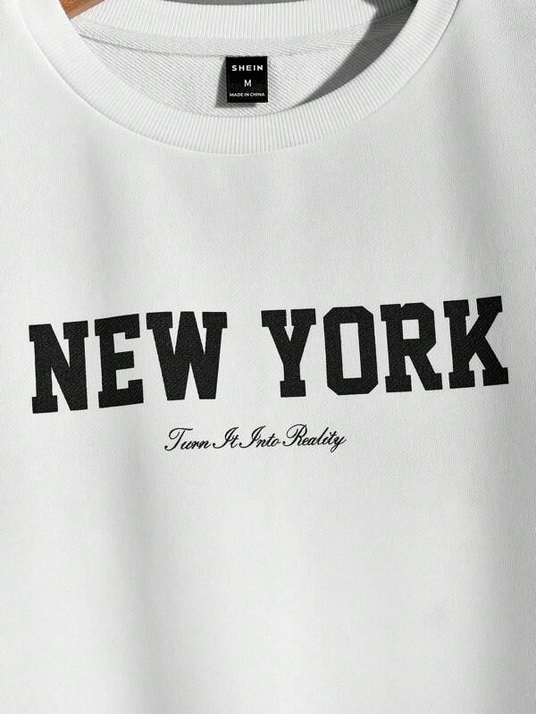 Sporsity Men Letter Graphic Sweatshirt