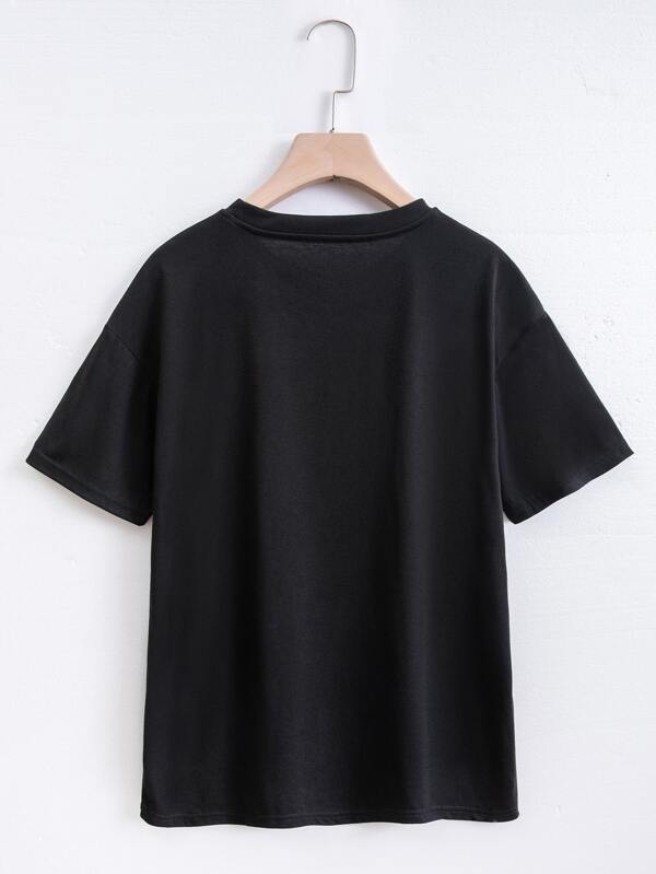 Motorcycle And Letter Graphic Tee