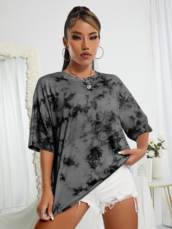 Tie Dye Drop Shoulder Oversized Tee