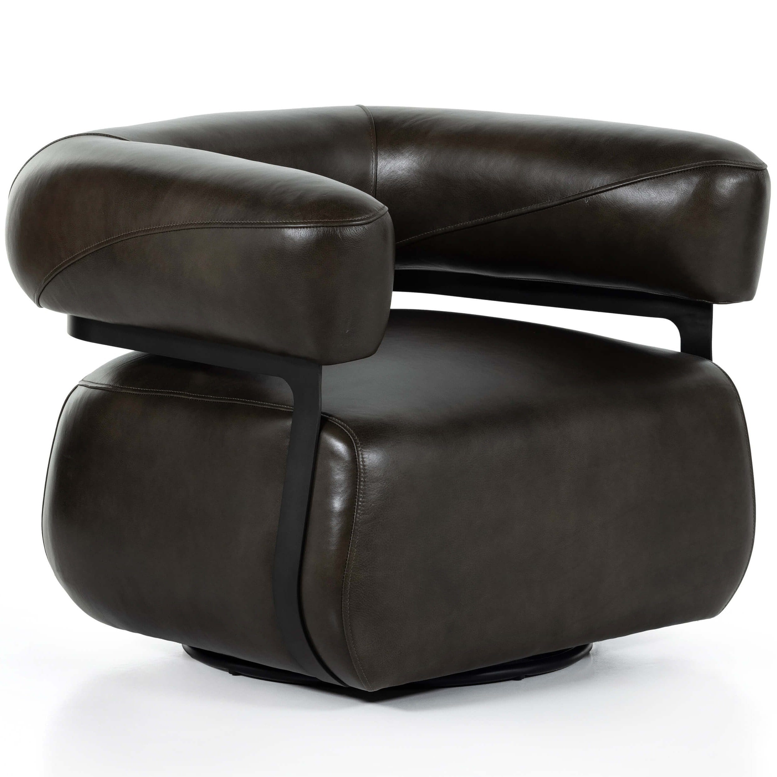 Gareth Leather Swivel Chair, Deacon Wolf
