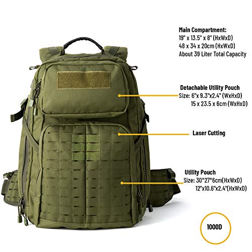 Military Tactical Pack 24 Hours Molle Rucksack Adventure Backpack Bug Out Bag 