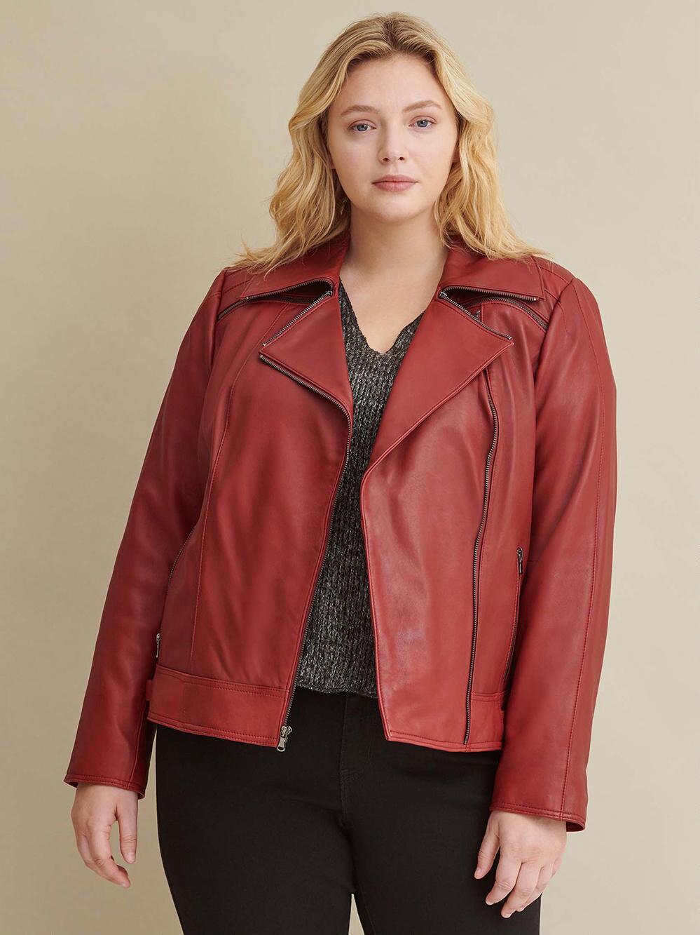 red leather jacket size 20