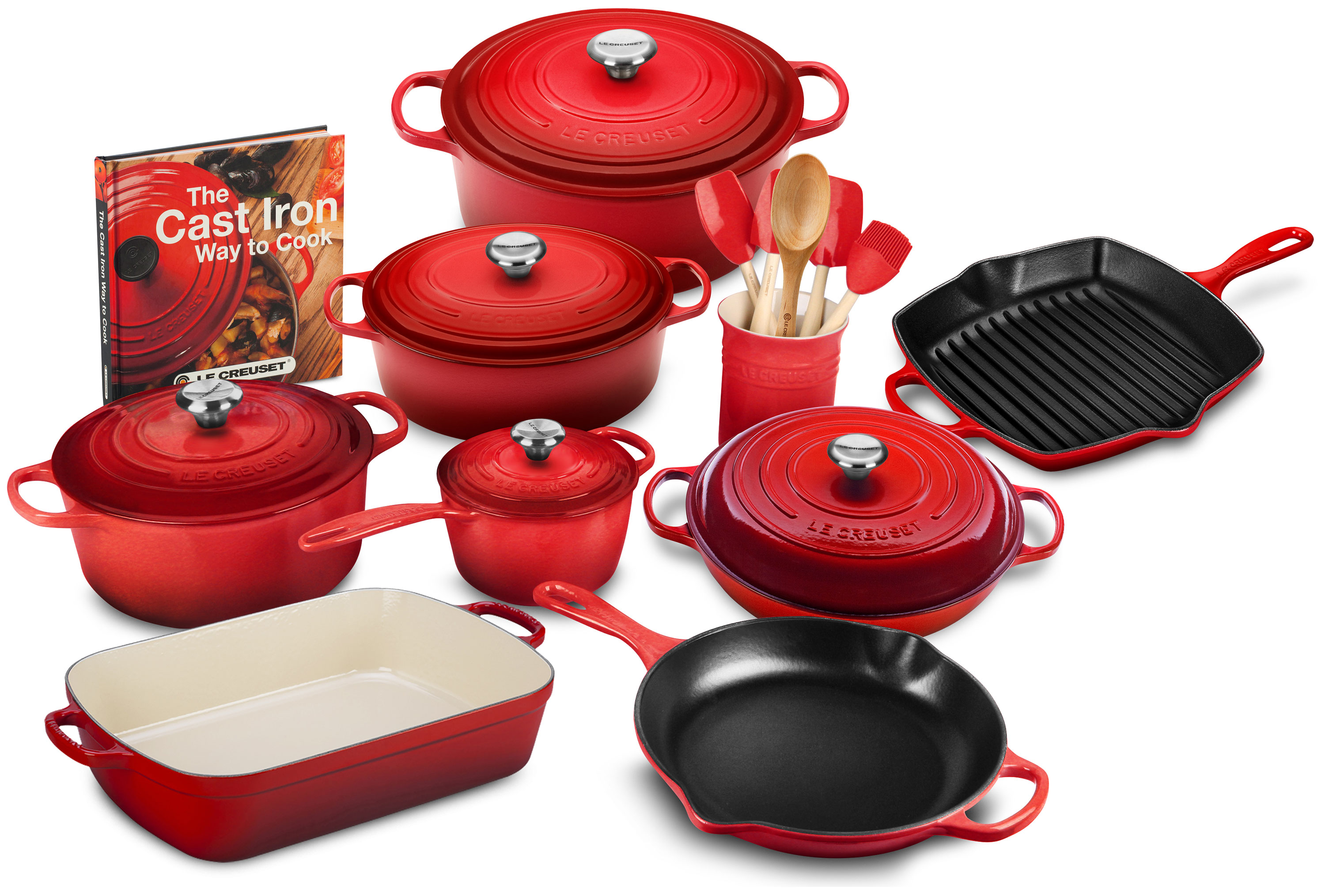 cooks cast iron pan set