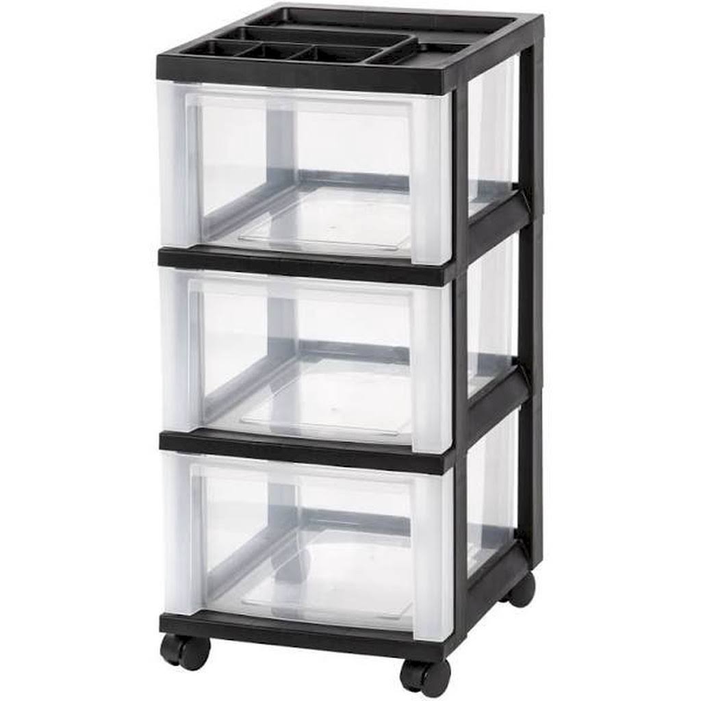 Office Depot Medium Plastic Storage Cart, 3 Drawers, Black - WGL-2-s