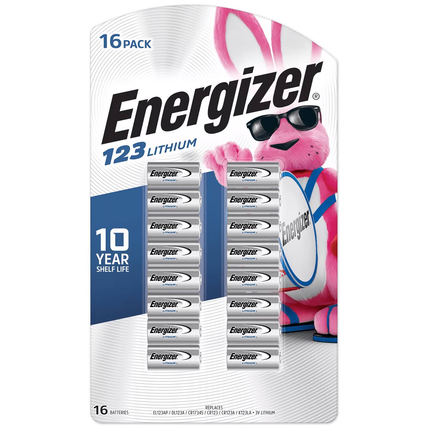 Energizer 123 Lithium Photo Batteries- 16 Pack - WGL-2-s