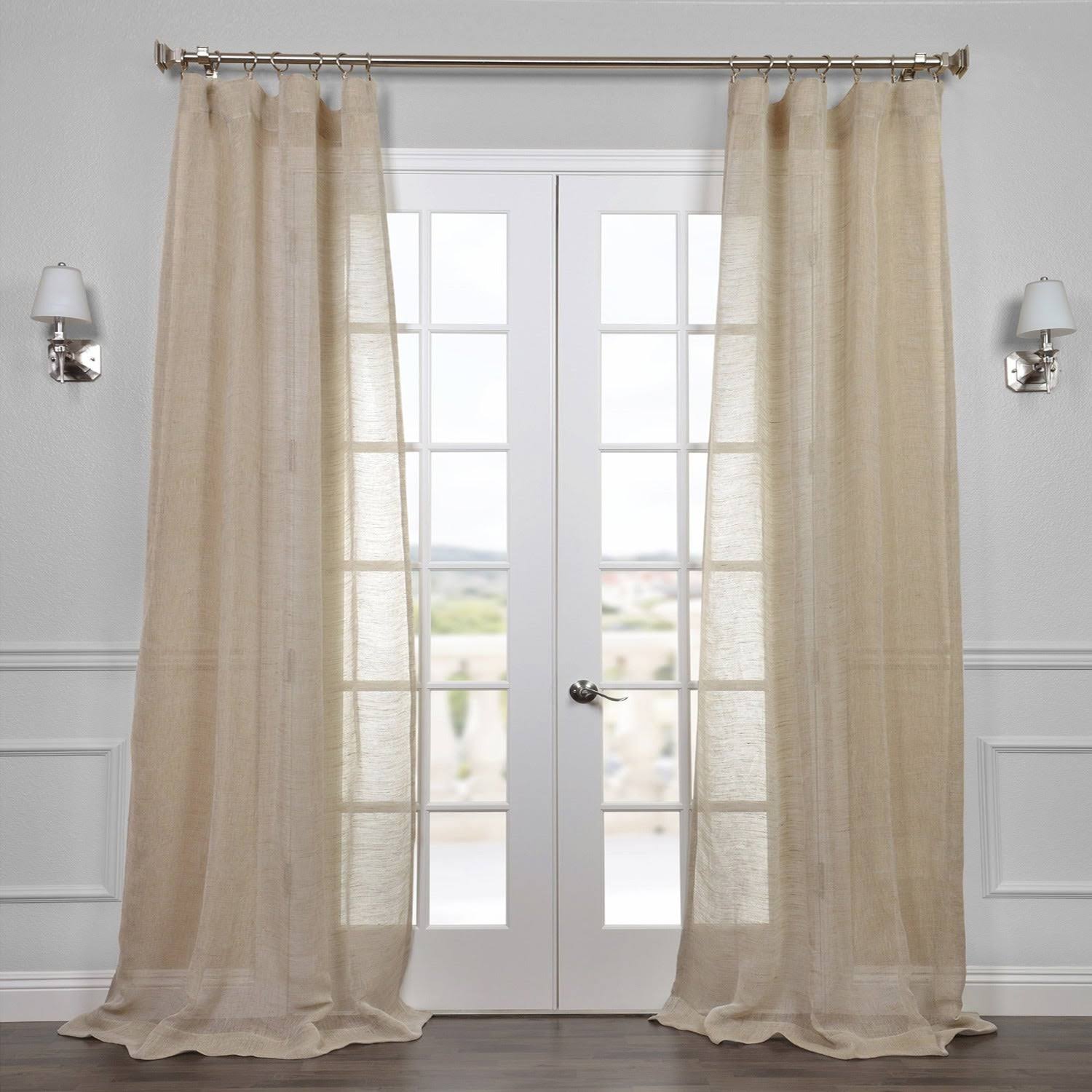 Open Weave Natural Linen Sheer Curtain - WGL-2-s