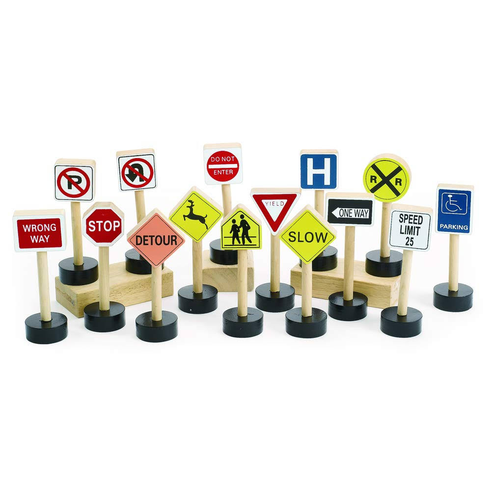 Excellerations BeSafe Traffic Signs for Block Play (Pack of 15) - WGL-2-s