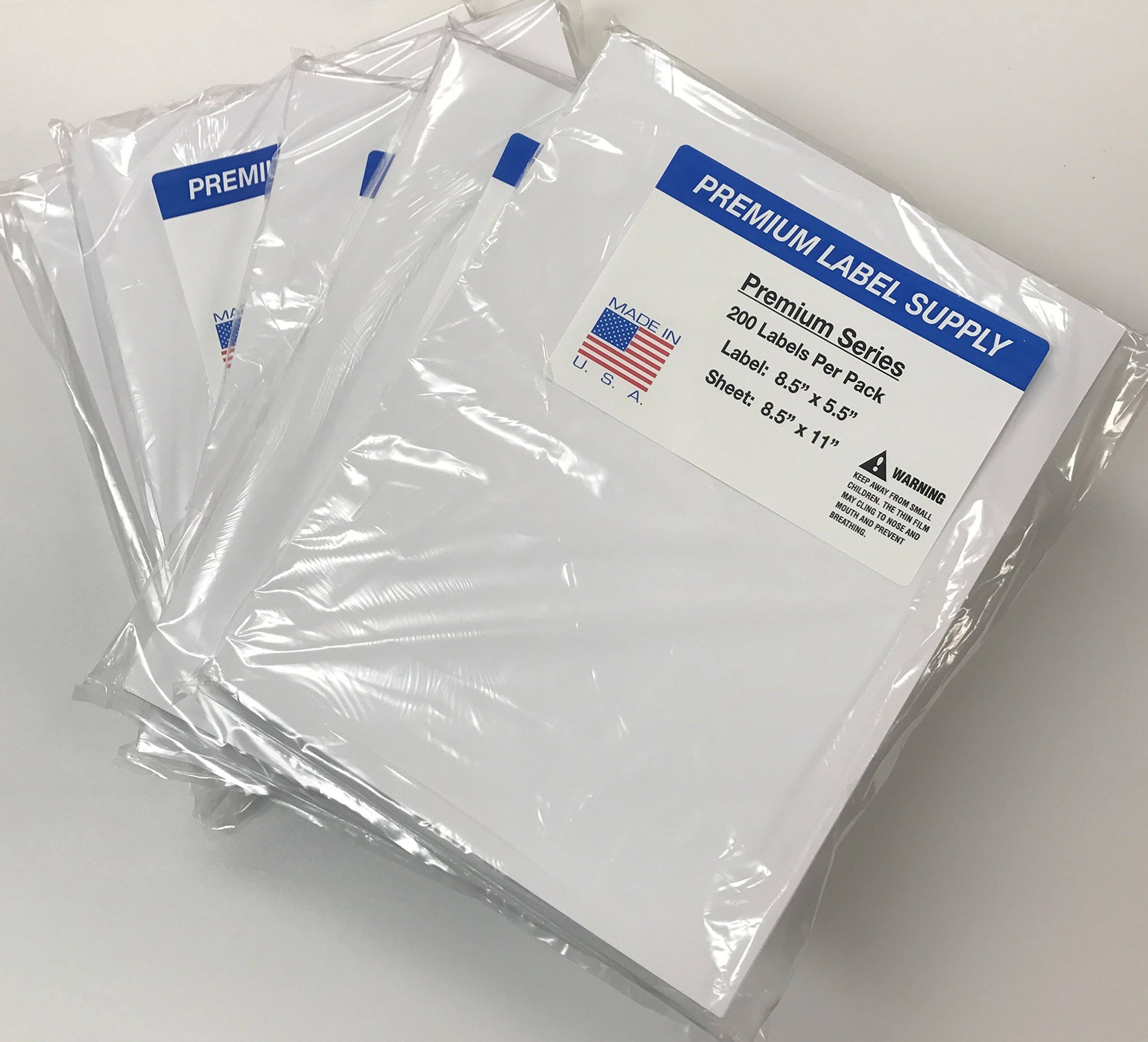 Premium Label Supply 8.5 x 5.5" Half Sheet Self Adhesive Shipping