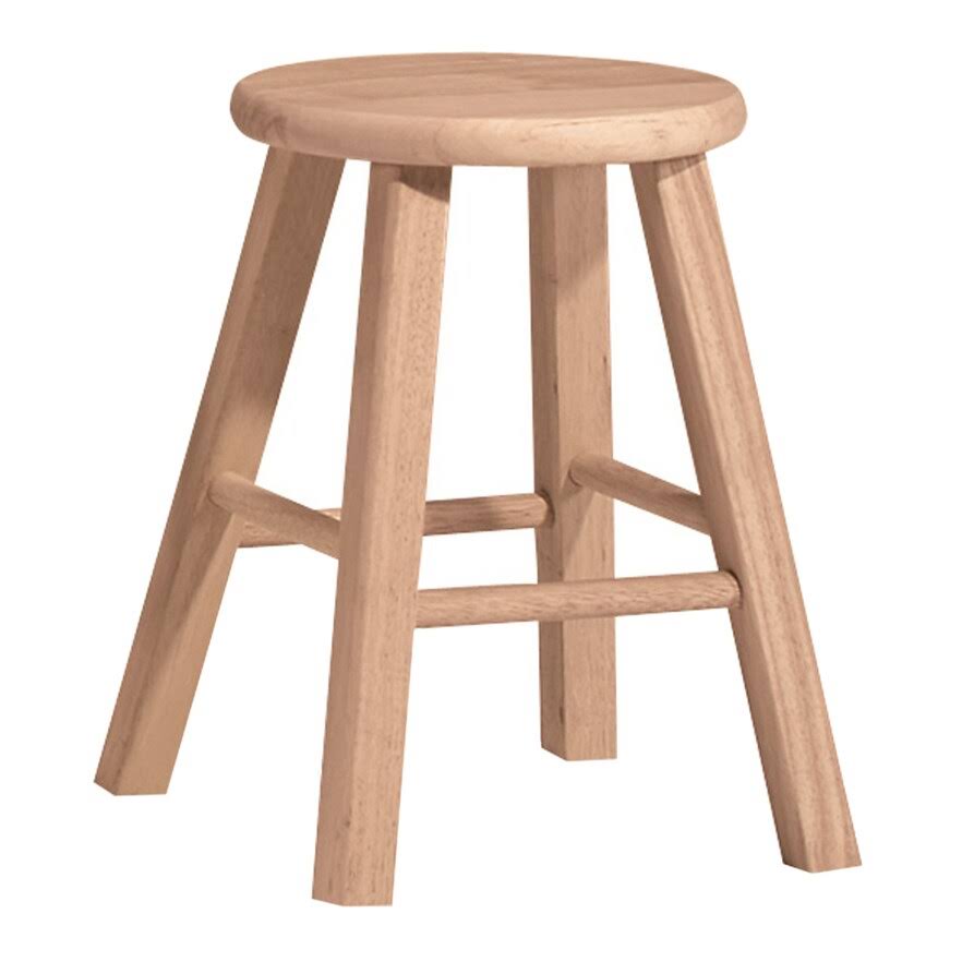 International Concepts 18inch Round Top Stool, Unfinished WGL2s