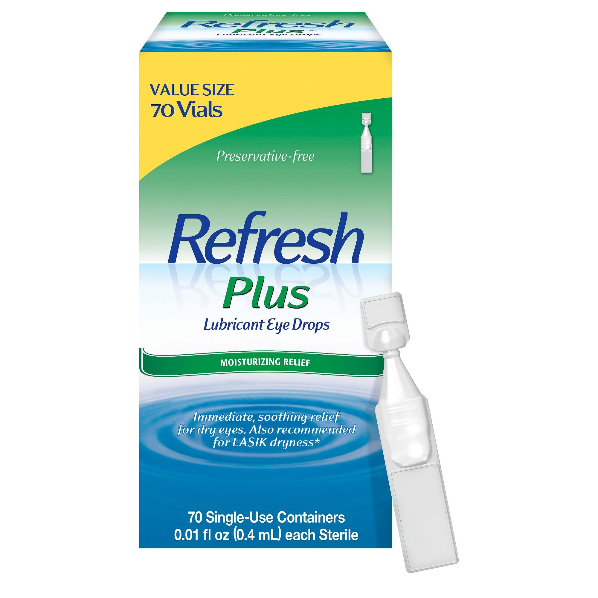 Refresh Plus Eye Drops Lubricant Vials Value Size 70 Pack 001 Fl Oz Containers Wgl 2 S 0274