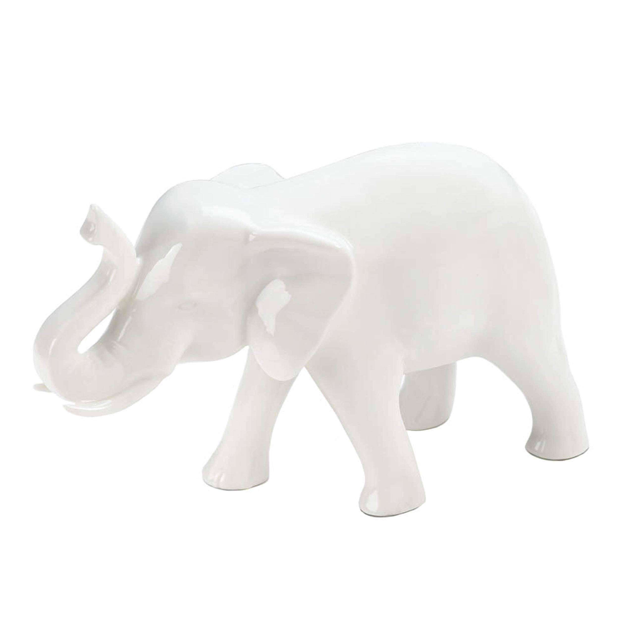 White Ceramic Elephant - WGL-2-s