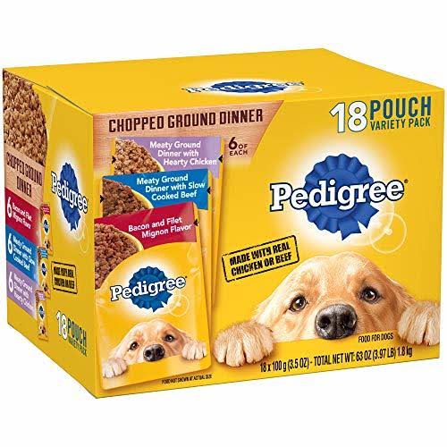 Pedigree Adult Wet Dog Food chopped Ground Dinner Variety Pack, 18 3.5 ...