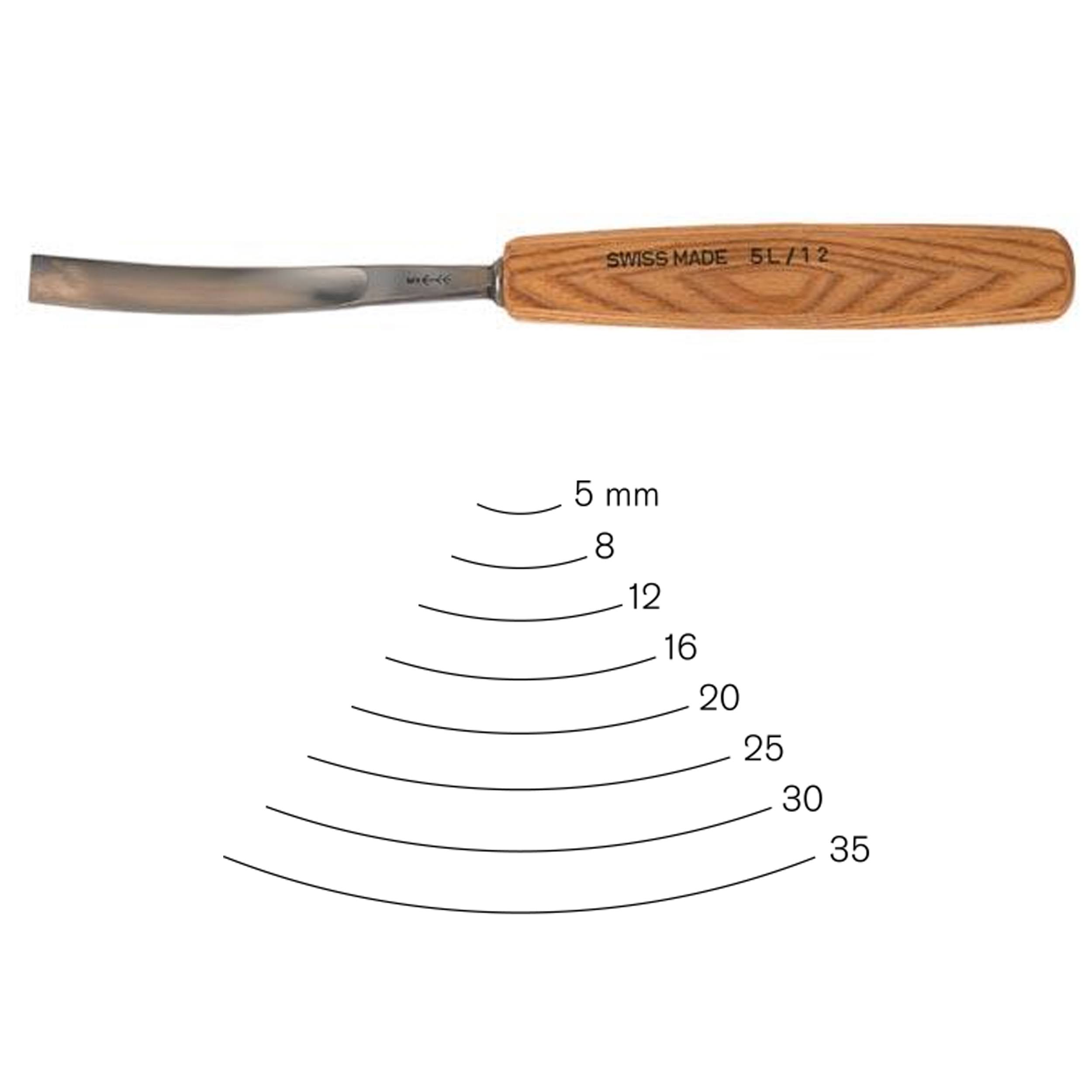 Superb Large Swiss Made Carving Chisels # 8 Sweep Bent Gouge 3/4" Wide