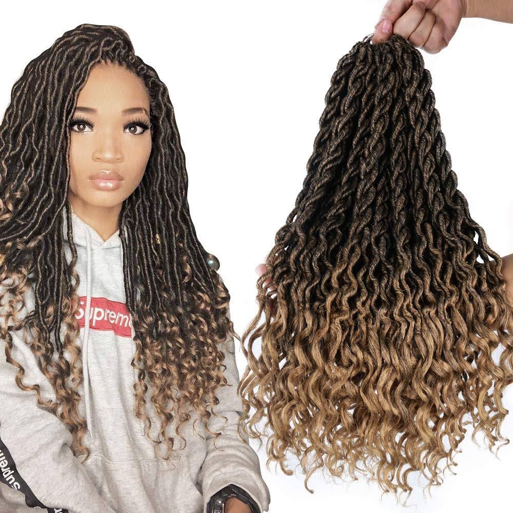 6packs/lot Wavy Faux Locs Braids 20inch Ombre Faux Locs Crochet Hair ...