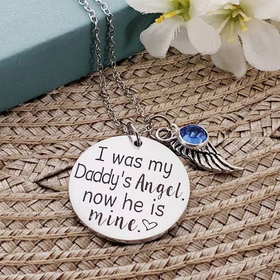 Memorial Necklace Loss of A Father | Memorial Necklace for Daughter ...