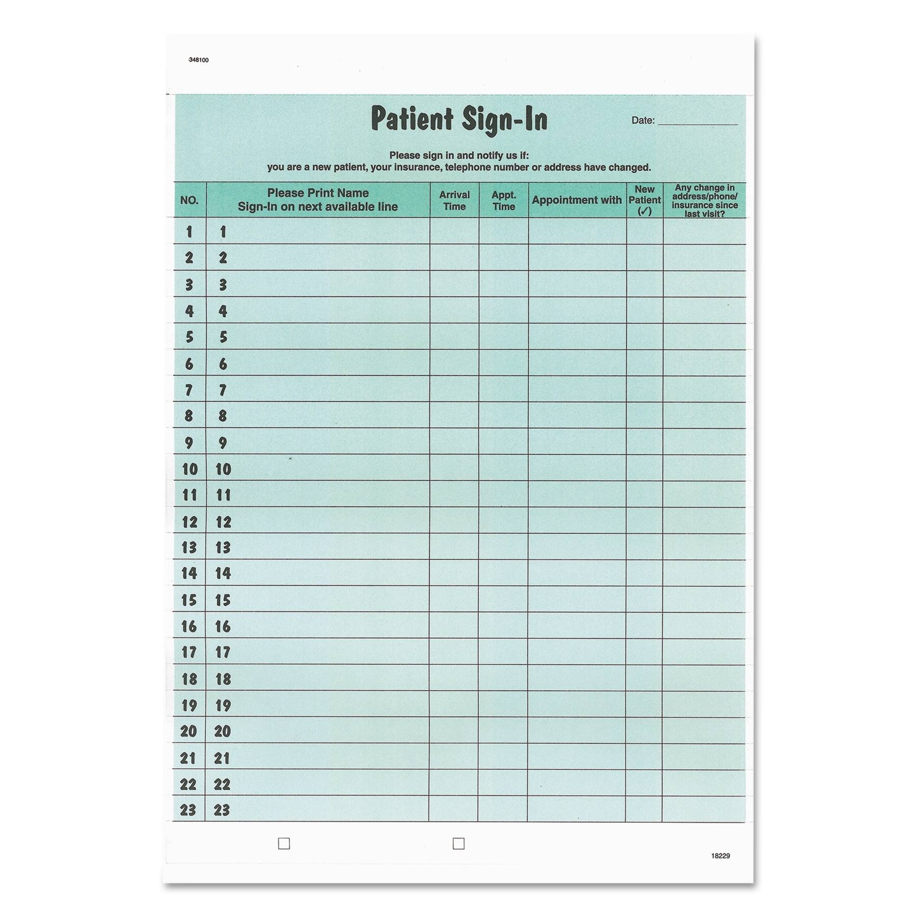 Tabbies - Sign-In sheet - 125 sheets - WGL-2-s
