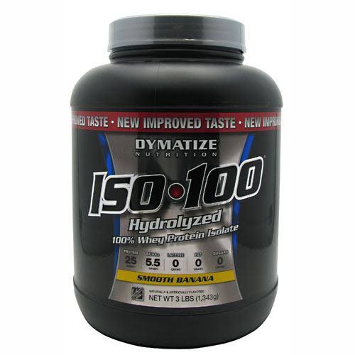 Dymatize Nutrition ISO100 Protein Powder, Smooth Banana 3 lb tub