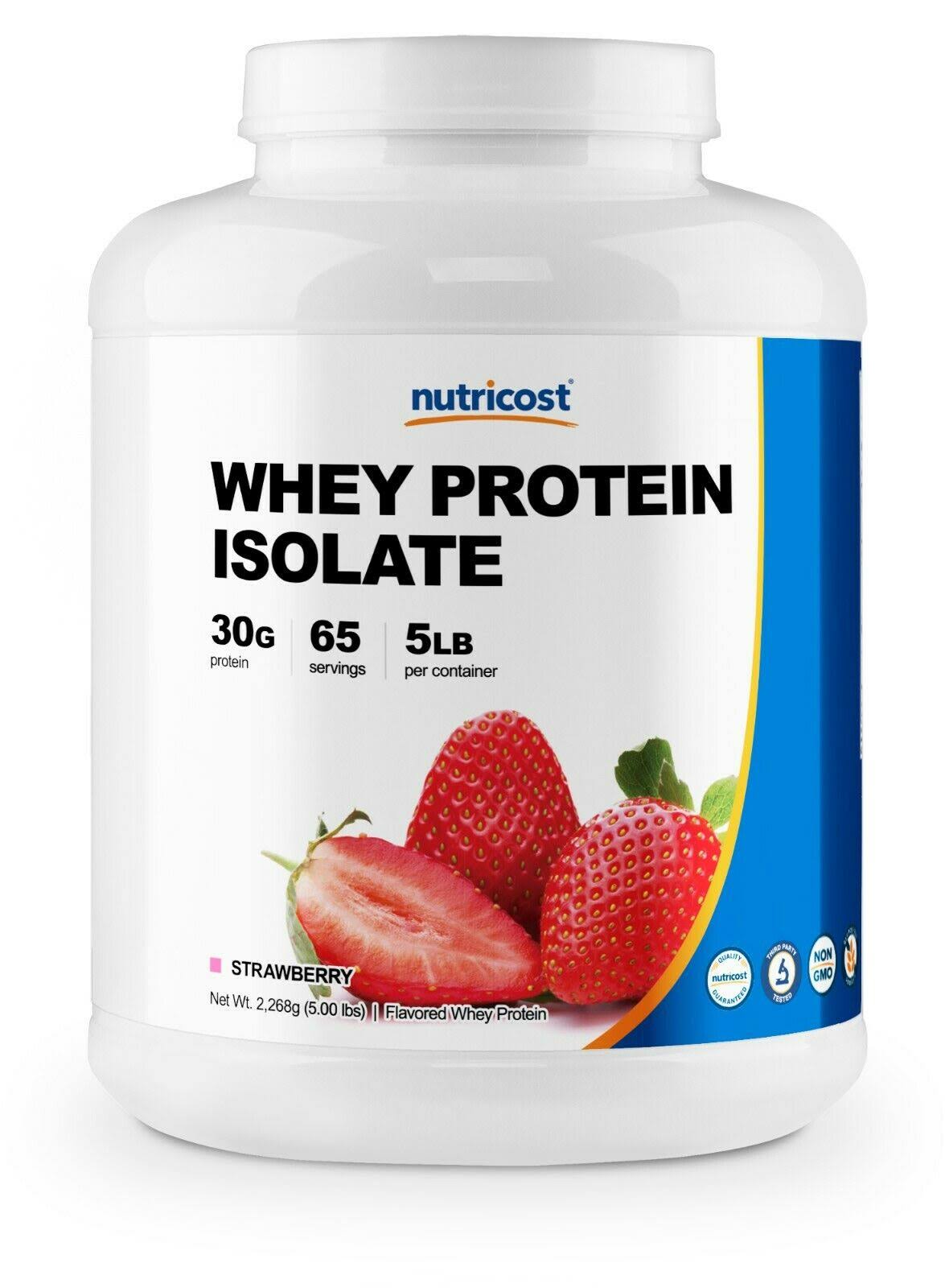 Nutricost Whey Protein Isolate (Strawberry) 5lbs HJ1s