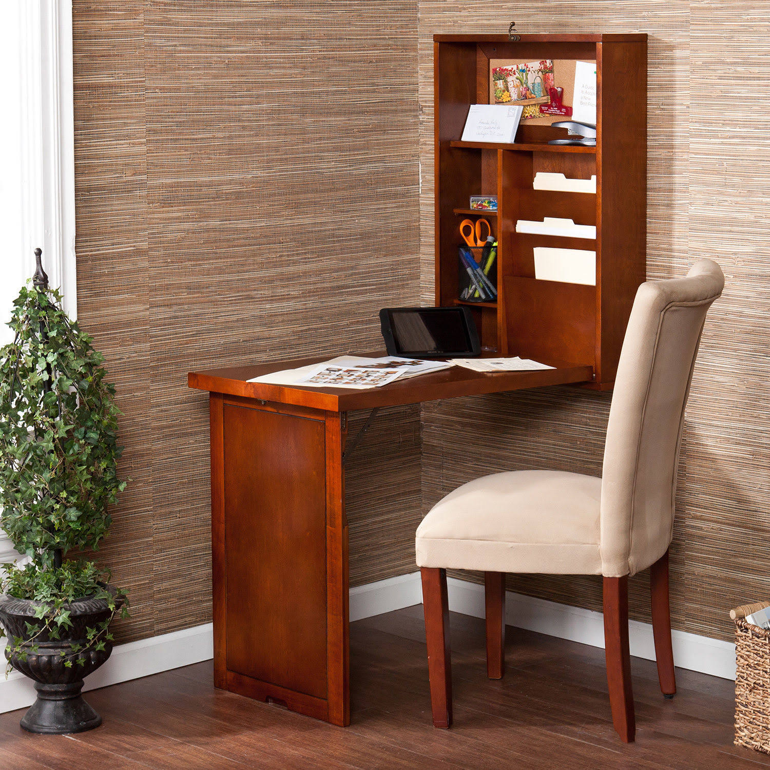 FoldOut Convertible Desk Walnut HJ1s