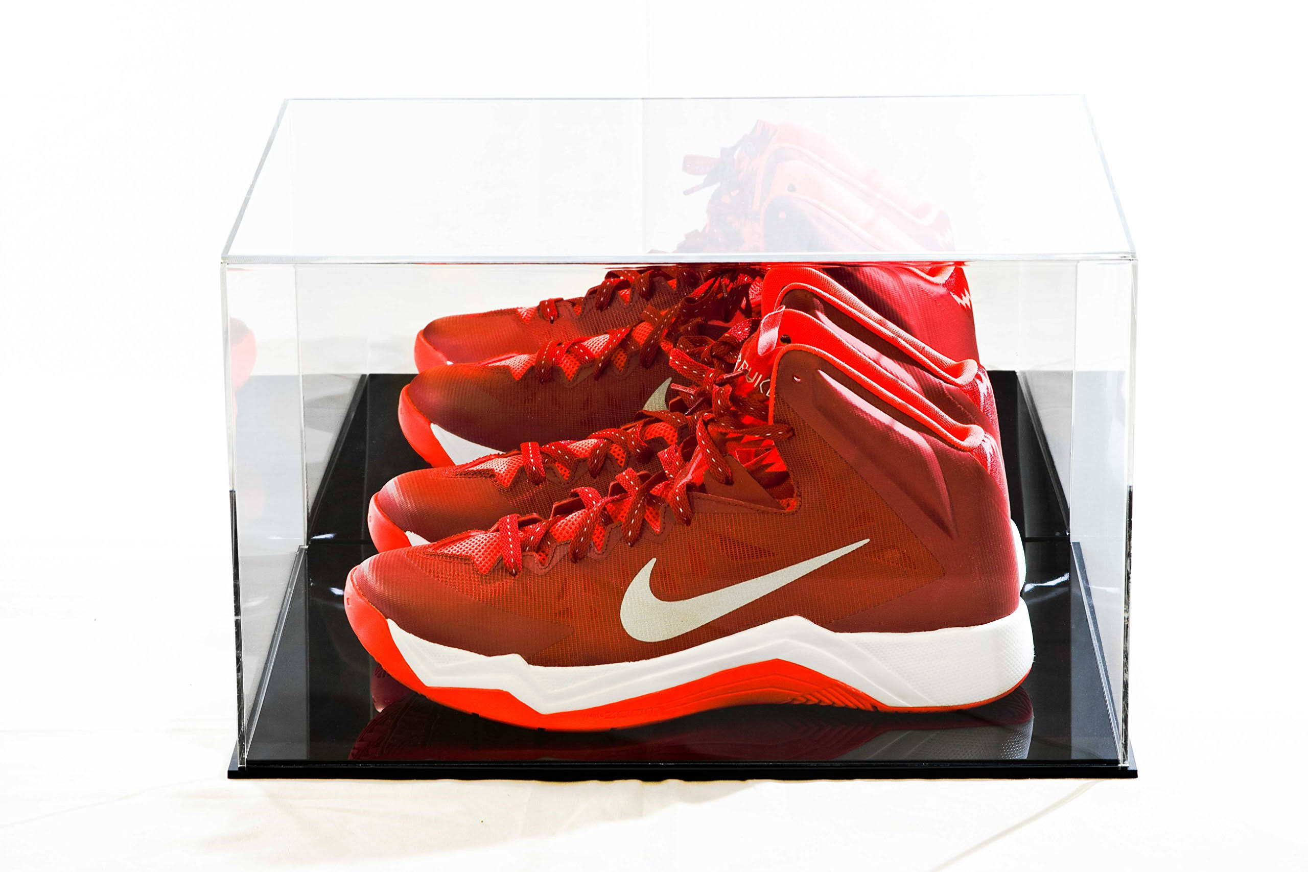 Deluxe Acrylic Basketball Shoe Display Case with Black Acrylic Base