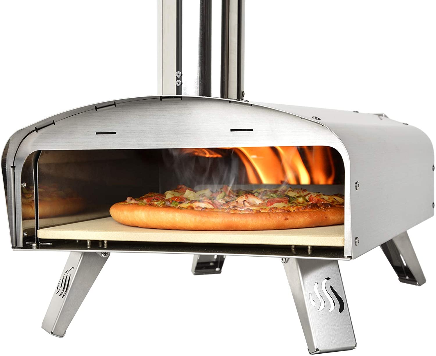 Mimiuo Portable Wood Pellet Pizza Oven With 13 Pizza Stone 5586