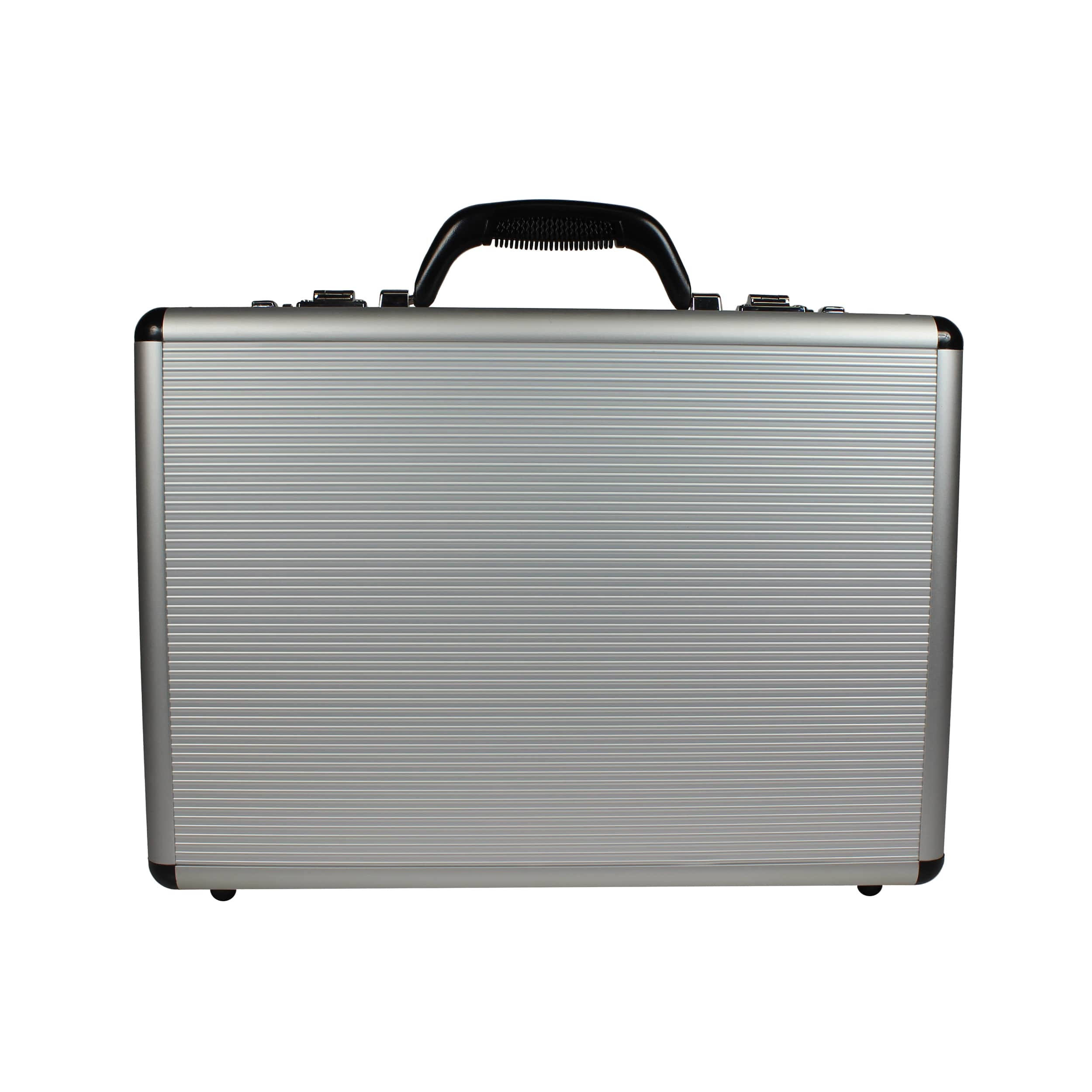 World Traveler Fasano Aluminum Silver 4InchWide Attache Briefcase