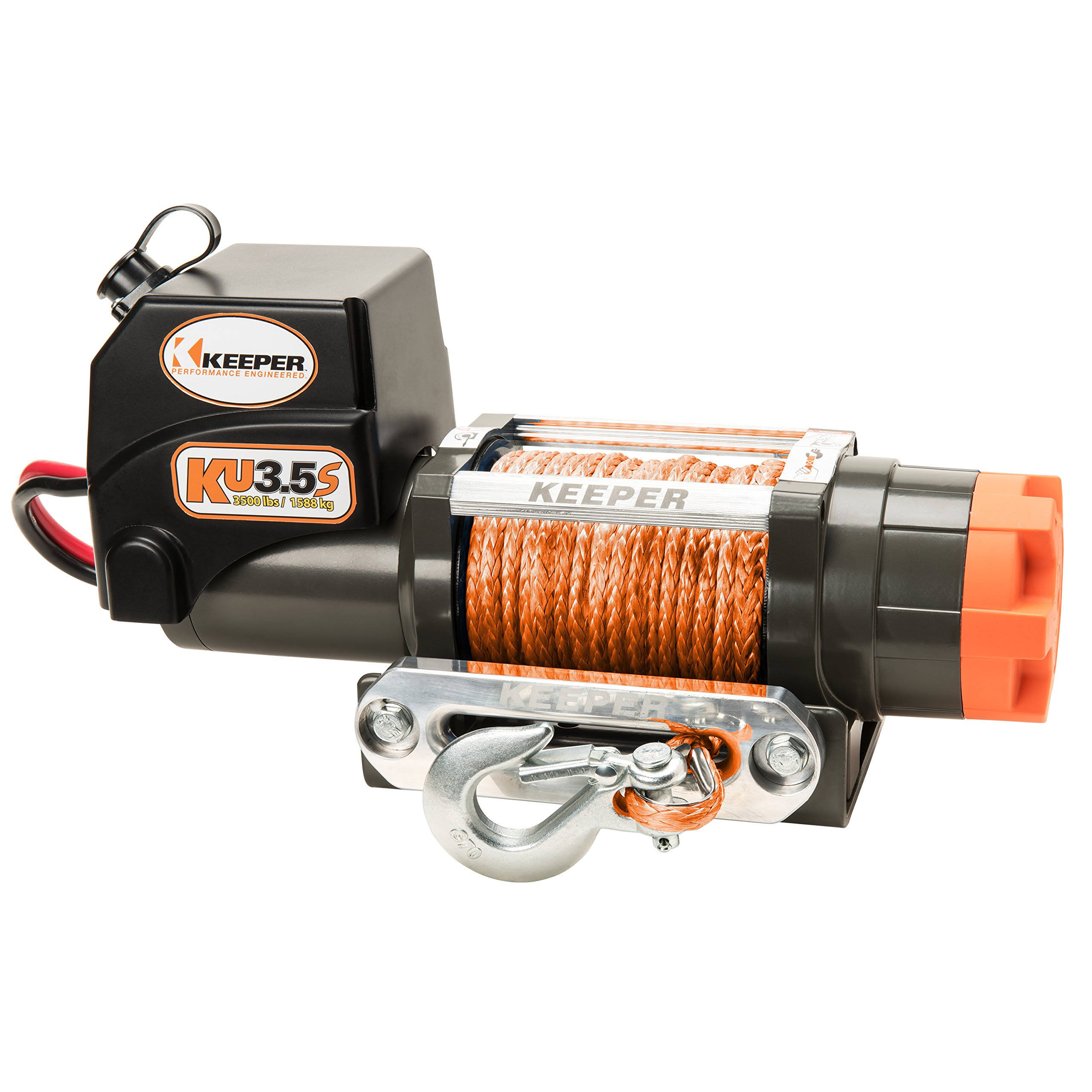 Keeper 12Volt DC 3,500 lbs. Winch with Synthetic Rope KU35082 HJ1s