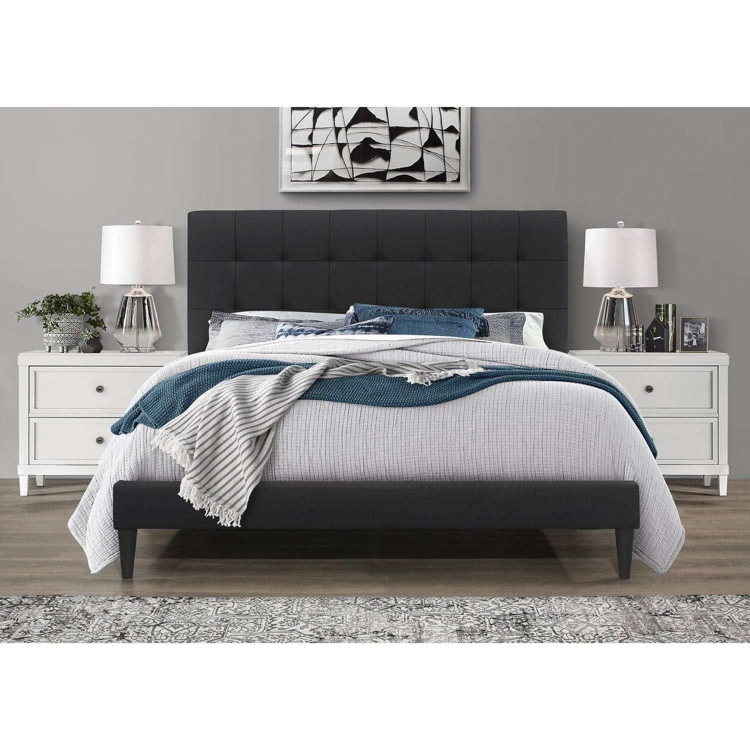 Harry Upholstered Platform Bed Queen HJ1s