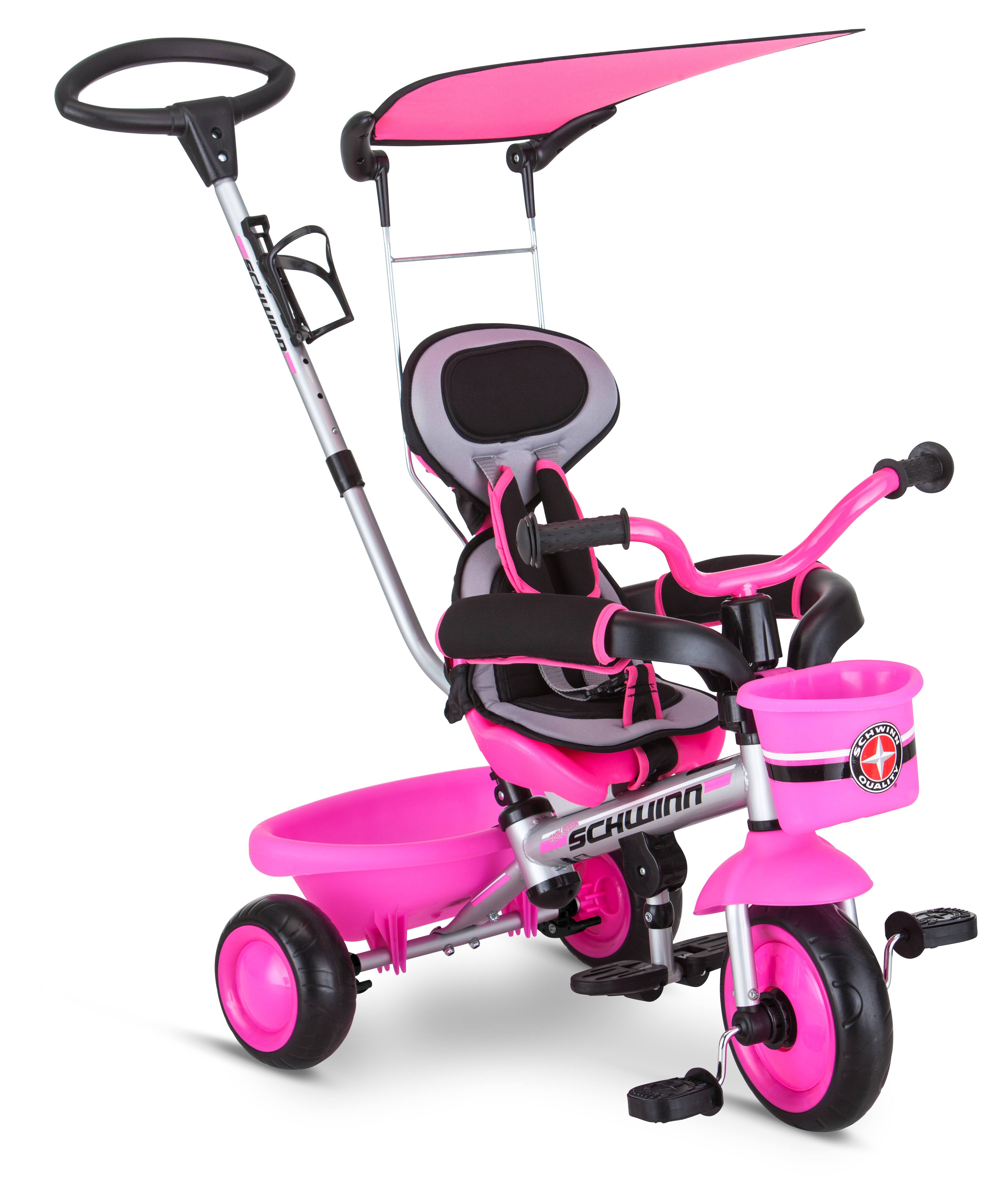 Schwinn Easy Steer 4 in 1 Tricycle, Pink HJ1s