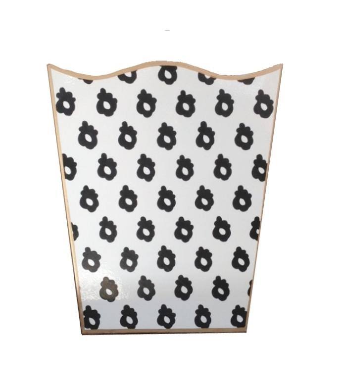 Black Penstripe Wastebasket - HJ-1-s