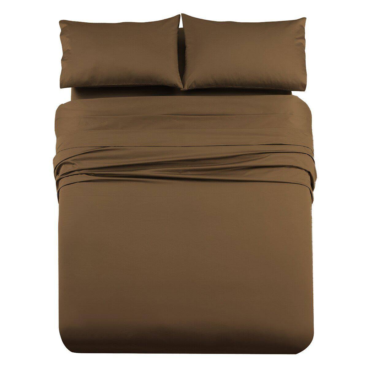 Royal Tradition 1000 Thread Count Bed Sheets Solid Sateen Full Taupe