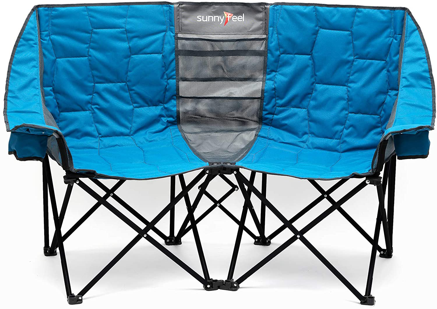 Sunnyfeel Double Folding Camping Chair, Oversized Loveseat Chair, Heavy Duty Portable/Foldable