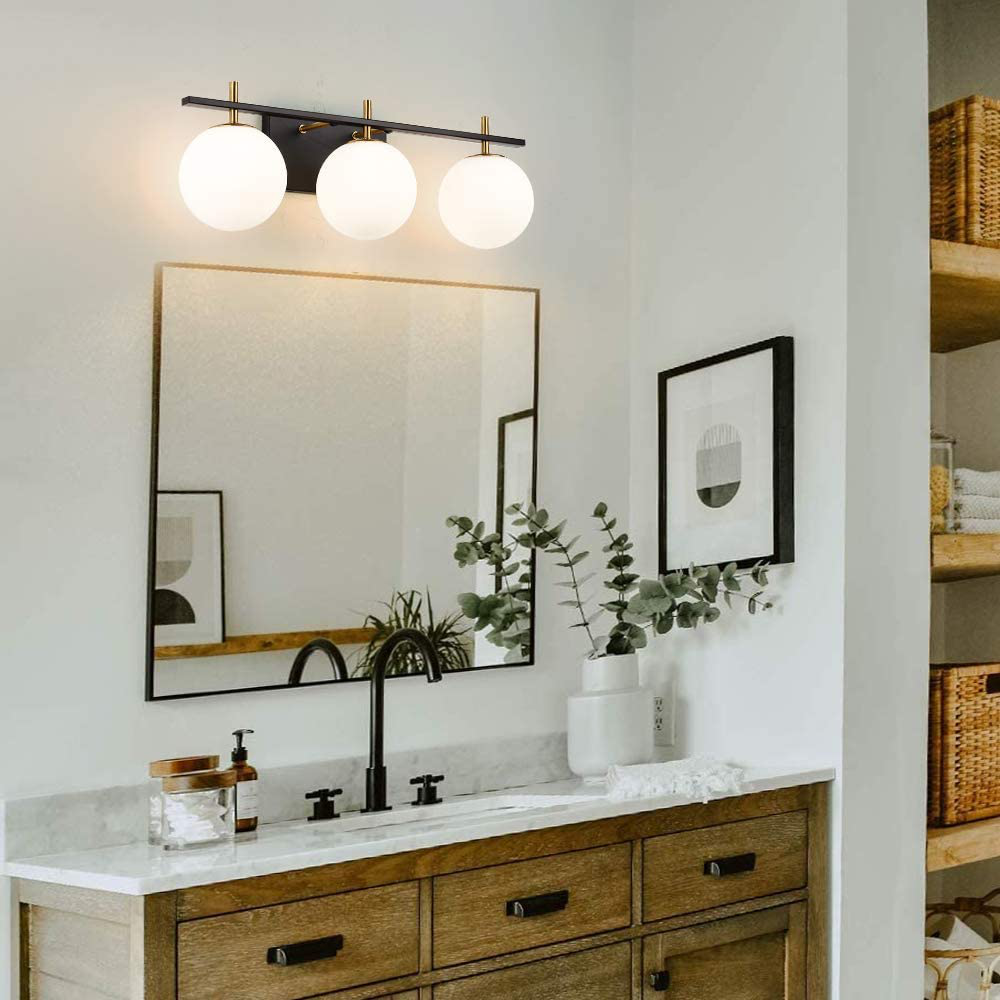 3Light Bathroom Vanity Light, Industrial Wall Sconce Bathroom Lighting