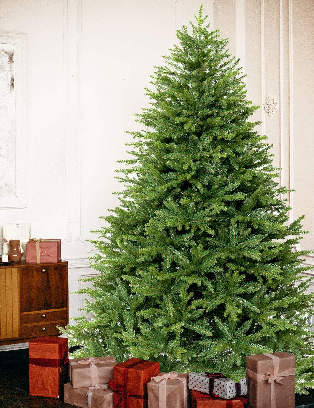 5/6/7Ft Christmas Tree W/Stand Green Artificial Holiday Season Indoor Outdoor US 